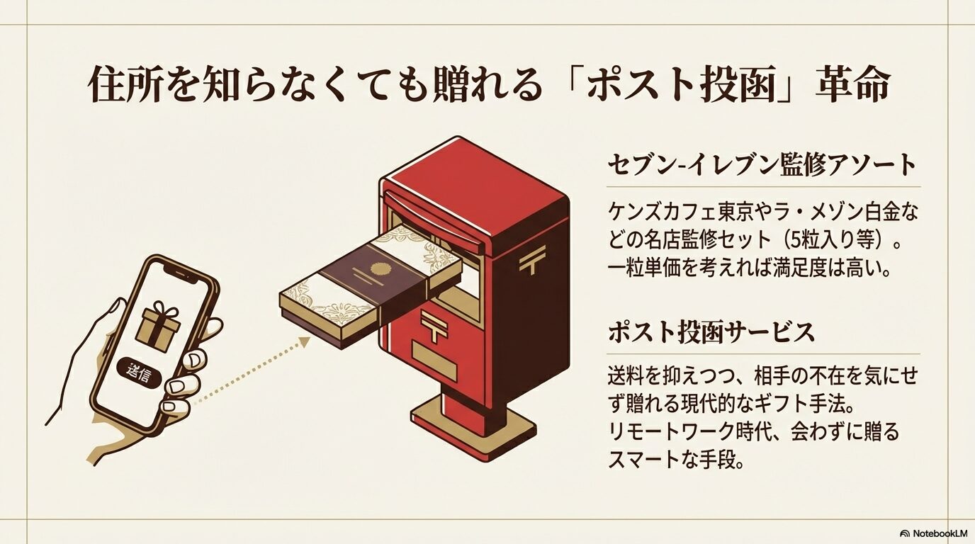 セブン-イレブンの名店監修チョコと、住所不要で送れるポスト投函サービスのメリット解説