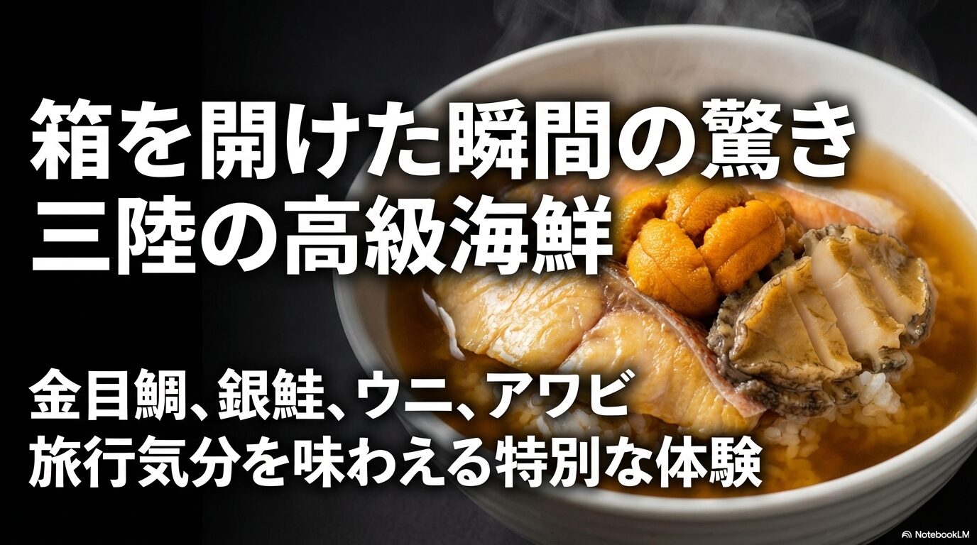 金目鯛や銀鮭、ウニ、アワビなど、箱を開けた瞬間に驚く三陸の高級海鮮